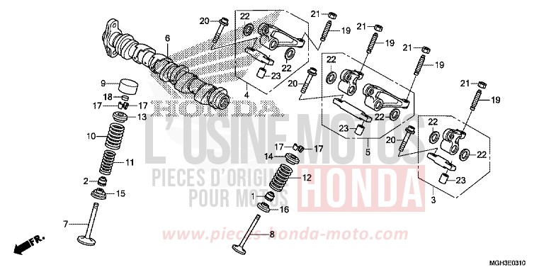 CAMSHAFT/VALVE (REAR) for VFR1200X Dual Clutch PEARL COSMIC BLACK (NHA64) from 2012